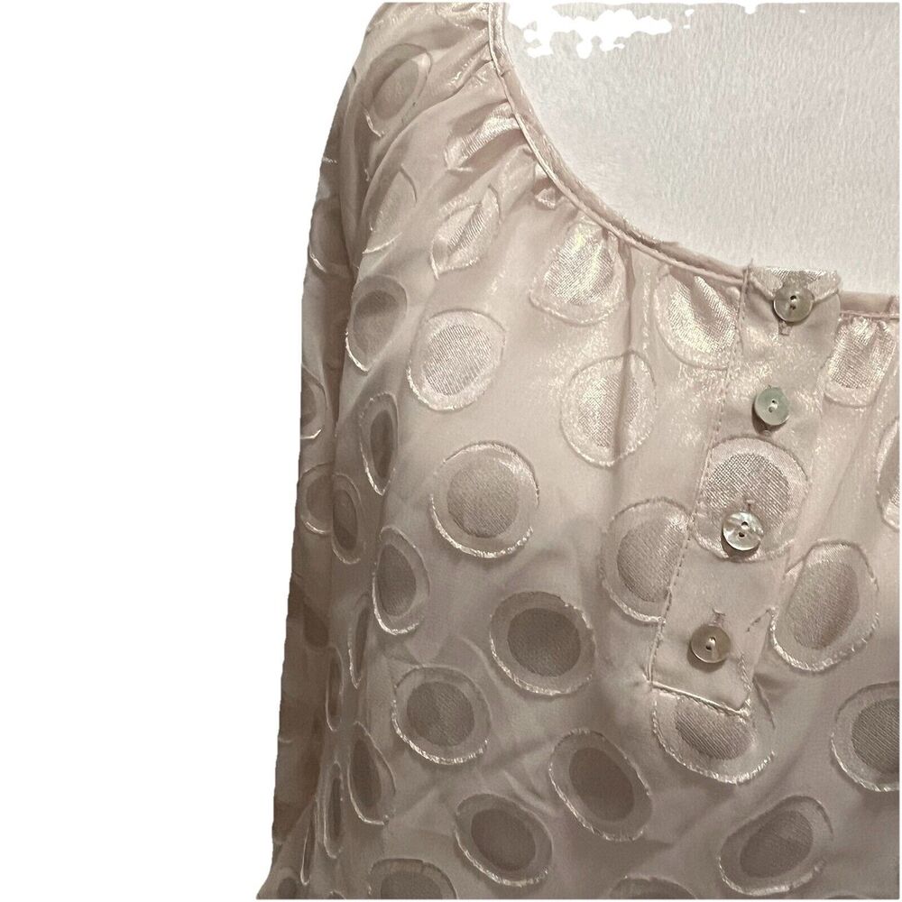 The Limited NWT Women's Polka Dot Tunic Top Shimmer Sheer Ballet Core Pink XS - Picture 2 of 12